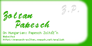 zoltan papesch business card